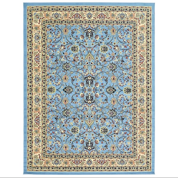 Other - Traditional Area Rug Light Blue Floral 4’ x 6’